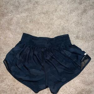 Black camo athletic shorts. Worn once.